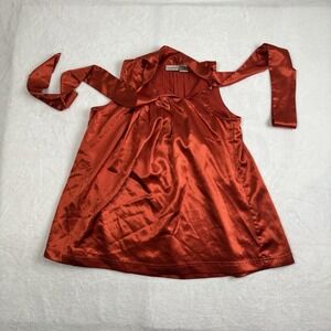 Y2K Newport News Orange Halter Top Shiny Women's Size 8